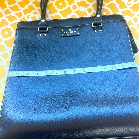 Kate Spade Large Black Pebbled Leather Tote Handbag Purse See Video - Picture 15 of 16